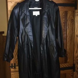 Pellett Black long leather coat
